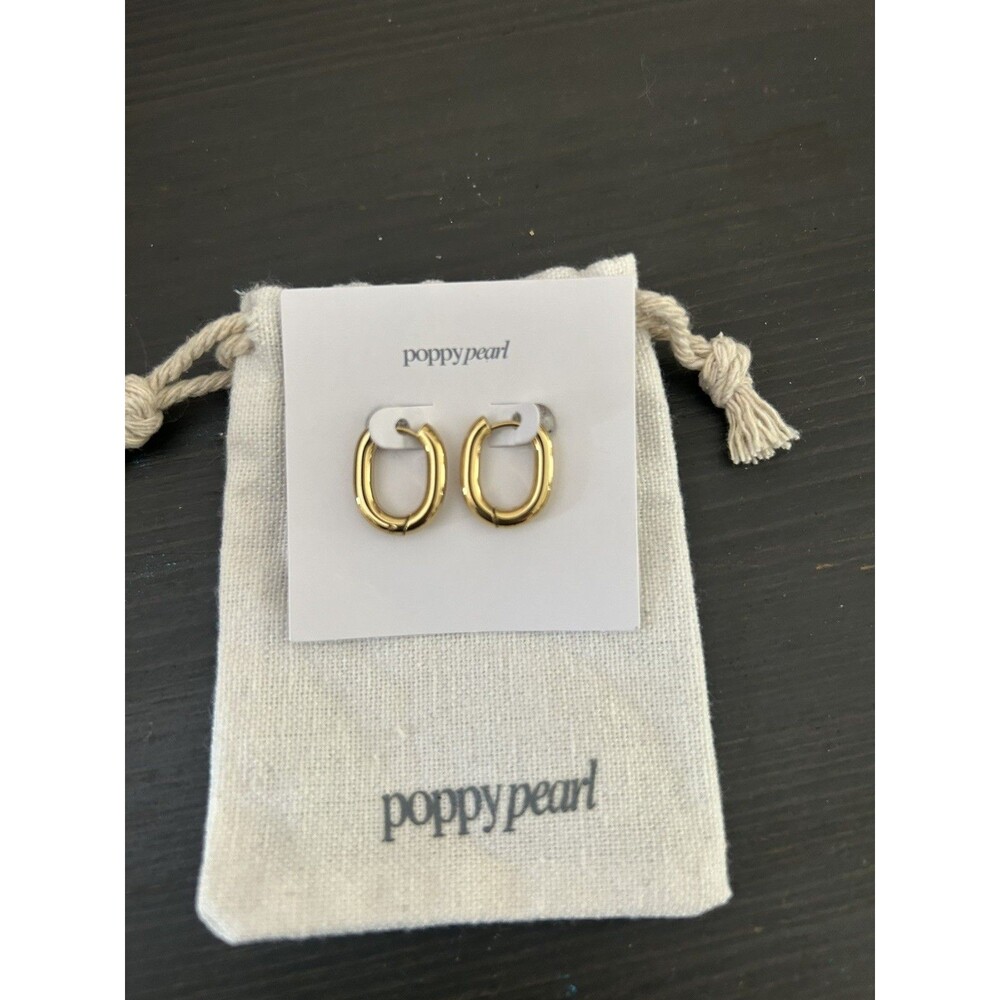 Poppy Pearl 14K Gold Plated Indy Huggie Hoop Earrings 16mm